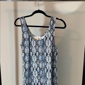 Light Blue Snake Skin Print Dress
